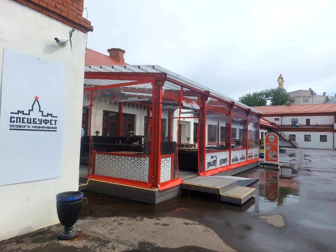 ПВХ шторы для летней террасы кафе в Киржаче